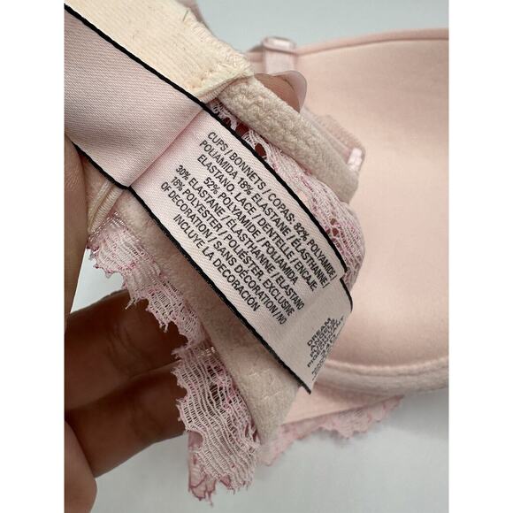 TWO Push Up Lace 34D Pink Perfect Shape Sexy Balconet Victoria's Secret Bra Lot - Picture 11 of 15